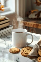 Mockup of a white ceramic mug