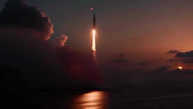 The launch vehicles final stage separates and falls back to Earth completing its role in the successful space launch.