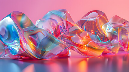 A closeup of a vibrant abstract sculpture in liquid petal and magenta hues set against a transparent electric blue background, creating an eyecatching art piece at the event
