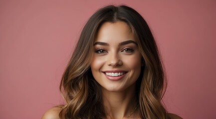 Naklejka premium Studio shot of an Attractive Beautiful smiling woman looking at the camera