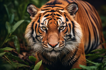 Tiger in the wild on the hunt.