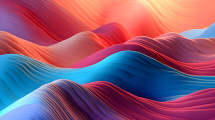 Digital rainbow wavy mountains abstract graphic poster web page PPT background