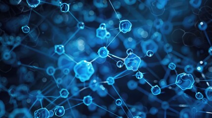 Abstract digital artwork with network connections and energy spheres.