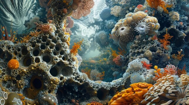 Diverse Marine Life Among Underwater Corals