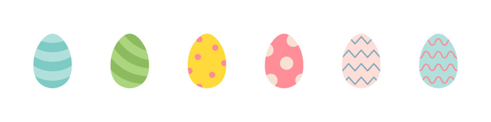 Easter egg icon set. Happy Easter decorating icon. Easter eggs spring icons collection