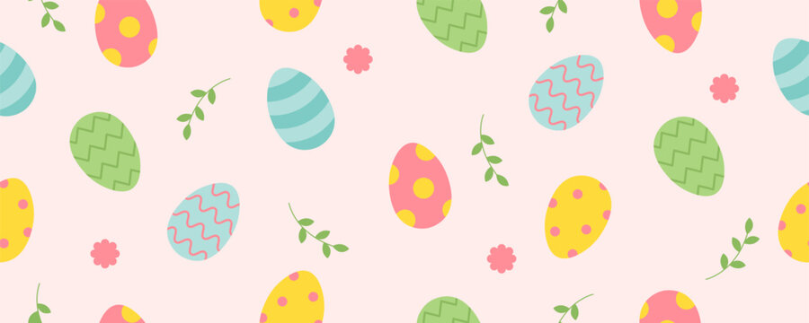Easter egg seamless pattern. Eggs icon. Spring pattern with eggs icon