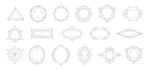 Set of geometric line frames. Vector illustration. - 768572846