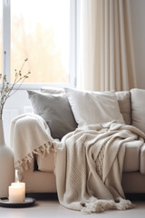 Fototapeta na wymiar Minimalist lounge with elegant gray tones