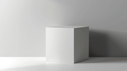 Clipping path 3D illustration. White box.