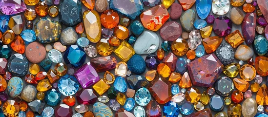 Fototapete Rund background of mosaic made of various gemstones © RMedia