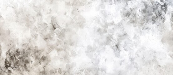 White watercolor background painting with cloudy distressed texture and marbled grunge, soft gray