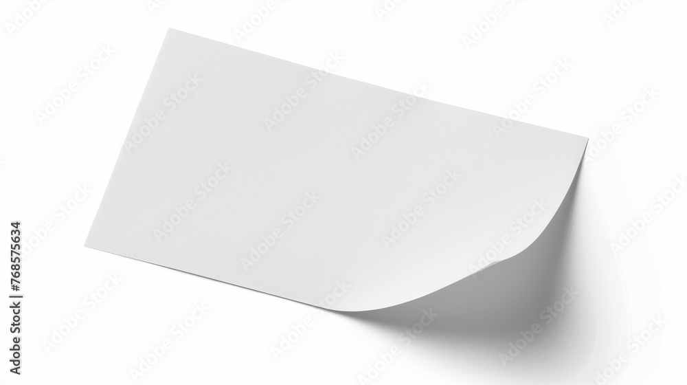 Aufkleber detailed image of a white note paper on a white background with clipping path