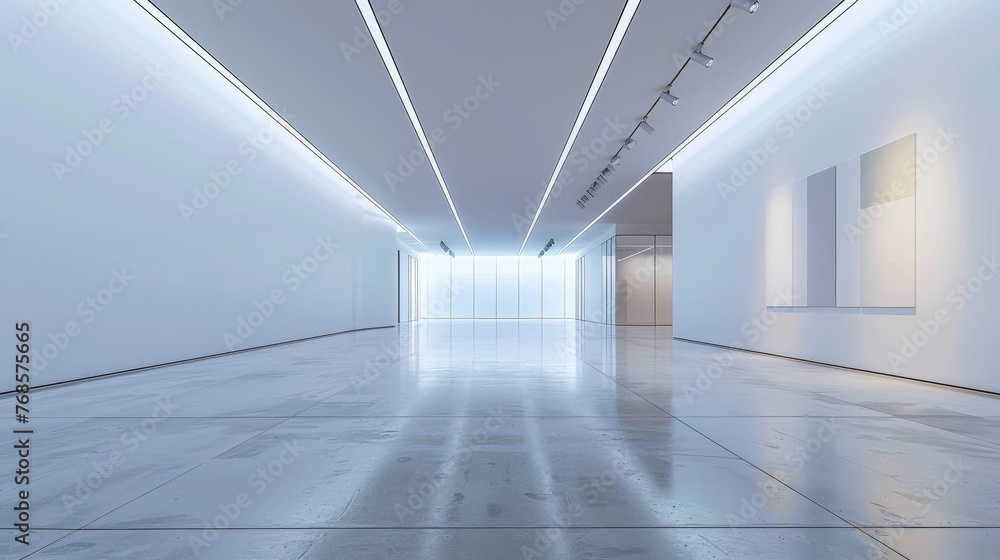 Aufkleber lights and empty wall of a gallery