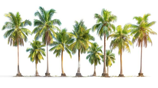 Background of white coconut trees