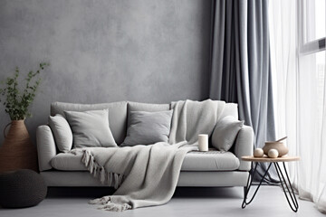Elegant gray-toned living space