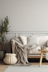 Minimalist lounge with elegant gray tones