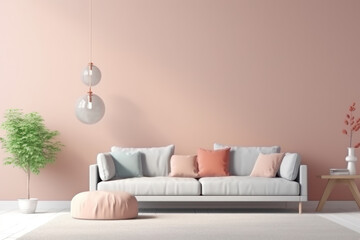 Cozy nook with rattan furniture and soft hues - obrazy, fototapety, plakaty