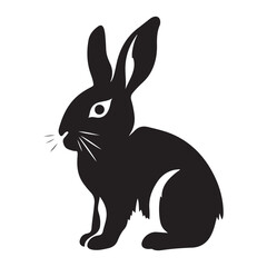 Obraz premium Rabbit silhouette clipart on a white background