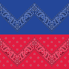 Classic seamless paisley bandana border. Vector illustration.