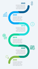 Vertical colorful infographic, diagram, timeline, schedule and milestone isolated on light background.