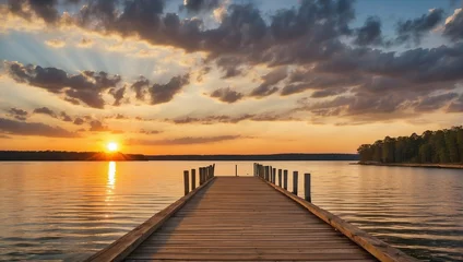 Foto op Plexiglas sunset over the lake © Abdullah