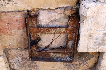 Texture of old and rusty iron. Rusty metal products.