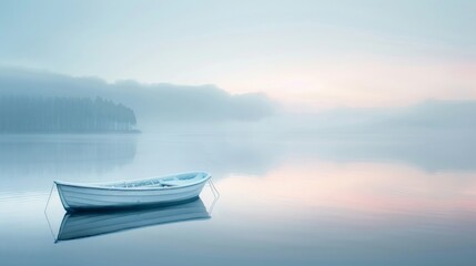 A white boat peacefully floats on top of calm waters.