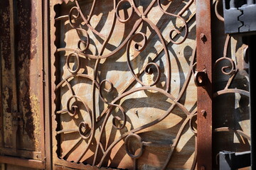 Texture of old and rusty iron. Rusty metal products.