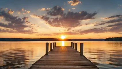 Foto op Plexiglas sunset on the pier © Abdullah
