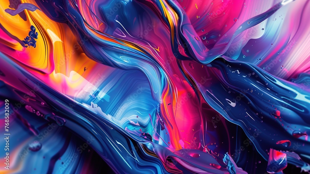 Poster vibrant lines pulsating with energy and vitality, their bold colors and dynamic shapes creating a se