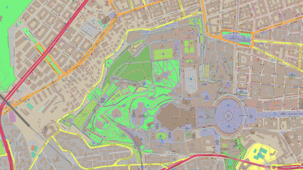 Fototapeta premium Vatican outlined. OSM Topographic German style map