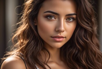 Fototapeta premium A Portrait Of Breathtakingly Gorgeous, Exotic, Beautiful Woman. 