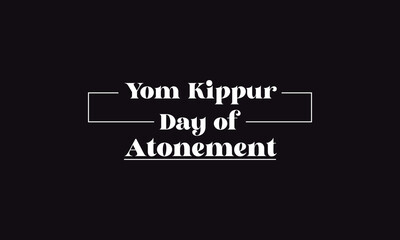 Yom Kippur  Day of Atonement unique text design