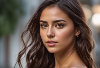 Naklejka premium A Portrait Of Breathtakingly Gorgeous, Exotic, Beautiful Woman. 