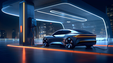 Futuristic Concept of an Electric Vehicle Charging Station - A Leap Towards Sustainable Transports
