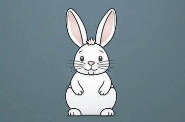 Icon rabbit thin line flat on solid background