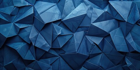 Fototapeta premium Vibrant Blue Geometric Shapes: Dynamic Abstract Design, Origami Abstract Background