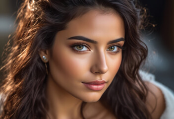 Fototapeta premium A Portrait Of Breathtakingly Gorgeous, Exotic, Beautiful Woman. 