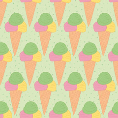 Seamless vector ice cream background