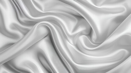 Smooth elegant white silk or satin can use as wedding background ,Closeup of rippled white silk fabric
 - obrazy, fototapety, plakaty