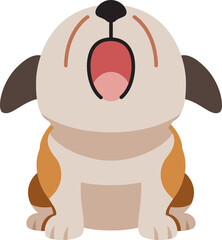 Cartoon character cute bulldog for design.