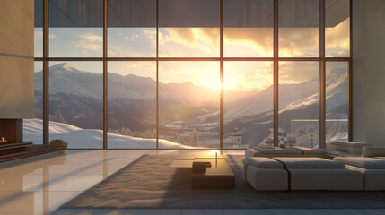 Amazing penthouse with a lot of natural light with winter background