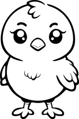 Cute chick line art coloring