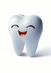 Smiling cartoon tooth. Healthy tooth with smiling face
