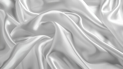 Smooth elegant white silk or satin can use as wedding background ,Closeup of rippled white silk fabric
