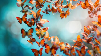 Heart of butterflies Valentine's day greeting card, copy space, professional photo