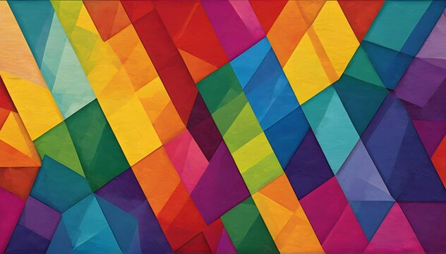 Background with LGBT flag colors in abstract style line art, geometry