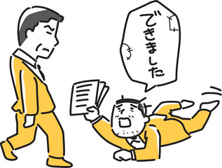 ボロボロになりながら書類を作成した会社員