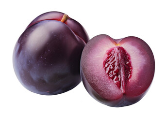 plum fruit isolated on transparent background