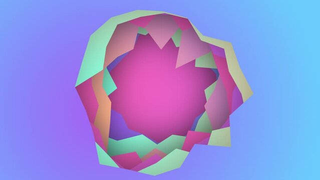 Live wallpaper animation from wavy shapes filled colorful gradient, 4K abstract animated background